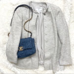 Chanel tweed blazer jacket sz 42